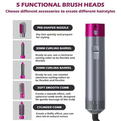5-in-1 Professional Hair Styling Tool - Air Brush, Dryer & Comb for Perfect Hairstyles