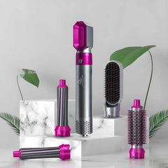 5-in-1 Professional Hair Styling Tool - Air Brush, Dryer & Comb for Perfect Hairstyles