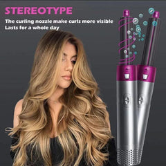 5-in-1 Professional Hair Styling Tool - Air Brush, Dryer & Comb for Perfect Hairstyles